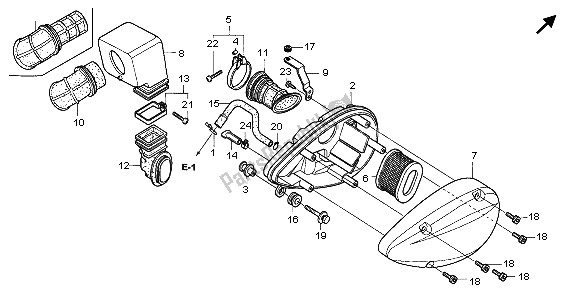 Alle onderdelen voor de Luchtfilter van de Honda VT 750 CA 2007