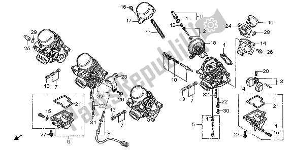 Tutte le parti per il Carburatore (parti Componenti) del Honda CBF 600N 2007