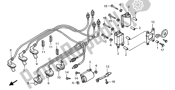 All parts for the Ignition Coil of the Honda GL 1500C 1997