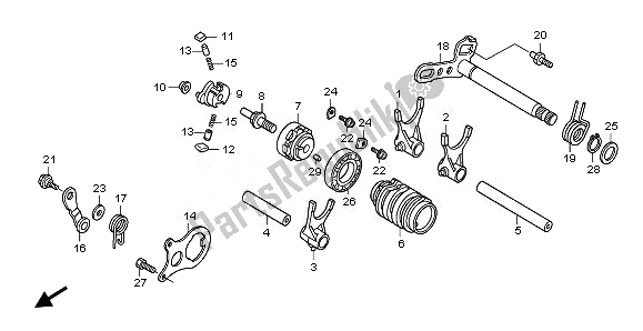 All parts for the Gearshift Drum of the Honda CRF 150 RB LW 2008