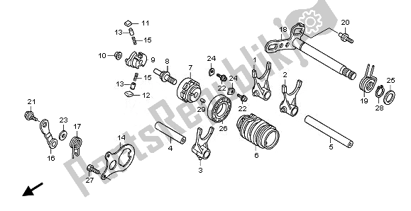 All parts for the Gearshift Drum of the Honda CRF 150 RB LW 2008