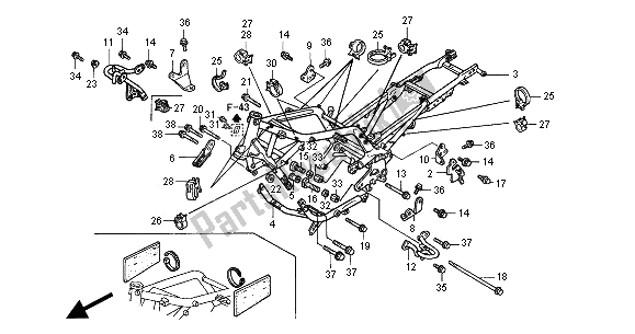 Todas las partes para Cuerpo Del Marco de Honda ST 1100 2001