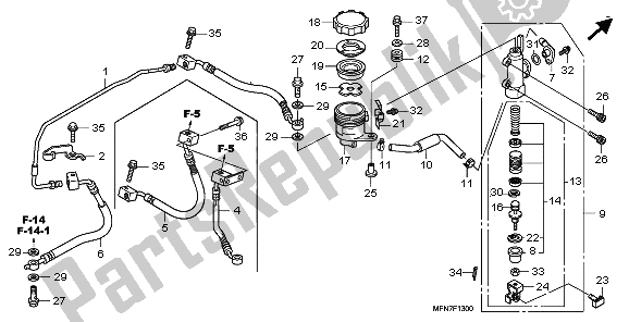 Tutte le parti per il Pompa Freno Posteriore del Honda CB 1000 RA 2009