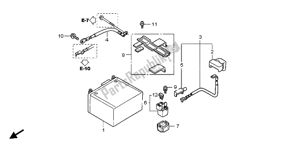 All parts for the Battery of the Honda SH 150S 2008