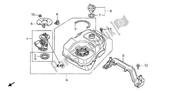 Tutte le parti per il Serbatoio Di Carburante del Honda PES 150R 2008