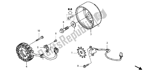 Toutes les pièces pour le Générateur du Honda FJS 600A 2012