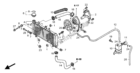 Tutte le parti per il Termosifone del Honda CBF 600S 2004