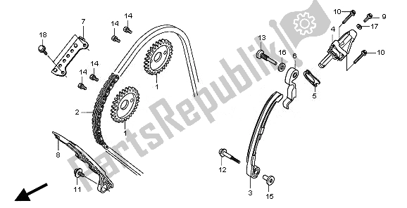 Alle onderdelen voor de Nokkenketting & Spanner van de Honda CBR 600 FA 2011