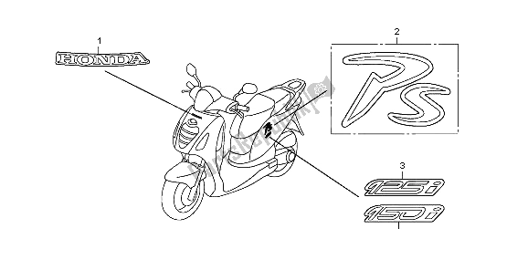 Todas as partes de Marca do Honda PES 125 2007