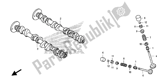 Tutte le parti per il Albero A Camme E Valvola del Honda CB 600 FA Hornet 2013