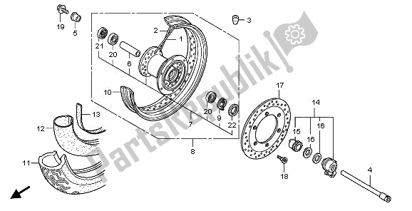 All parts for the Front Wheel of the Honda VT 750 SA 2010