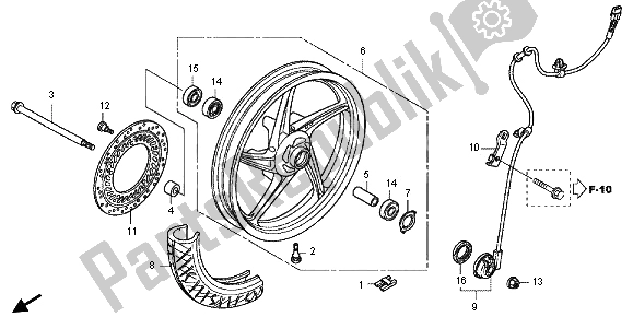 Tutte le parti per il Ruota Anteriore del Honda CBR 125R 2013