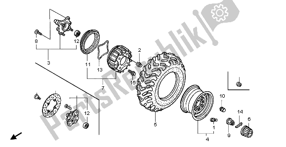 Todas las partes para Rueda Delantera de Honda TRX 500 FA Fourtrax Foreman 2004