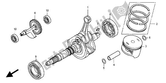 All parts for the Crankshaft & Piston of the Honda TRX 420 FE Fourtrax Rancer 4X4 ES 2012