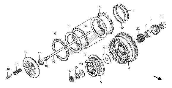 All parts for the Clutch of the Honda CB 1000 RA 2011