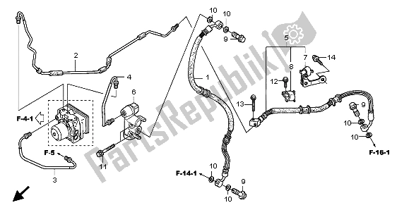 All parts for the Rear Brake Pipe of the Honda FES 125A 2007