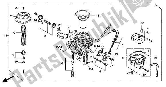 All parts for the Carburetor of the Honda CBR 125 RS 2005