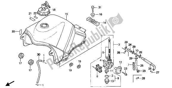 Toutes les pièces pour le Réservoir D'essence du Honda XL 600 1988