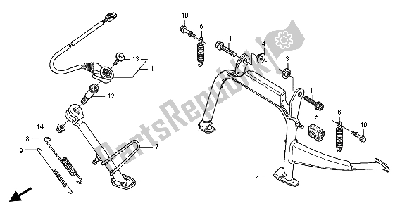 All parts for the Stand of the Honda FES 150 2009