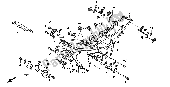 Alle onderdelen voor de Frame Lichaam van de Honda CBR 600F 1997