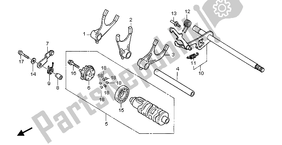 All parts for the Gearshift Drum of the Honda NT 700 VA 2007