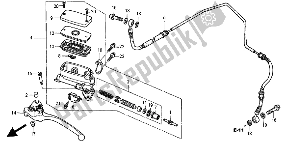 All parts for the Clutch Master Cylinder of the Honda CB 1300X4 1997