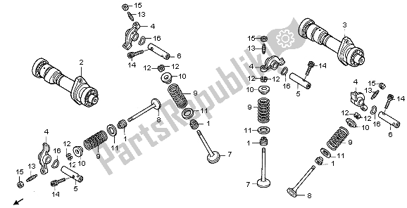 Tutte le parti per il Albero A Camme E Valvola del Honda VT 125C 2006