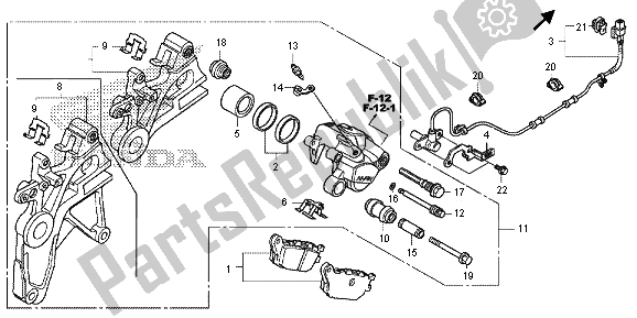Alle onderdelen voor de Achter Remklauw van de Honda NC 700 SD 2013