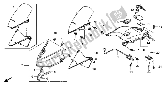 Todas las partes para Capucha Superior de Honda NSA 700A 2009