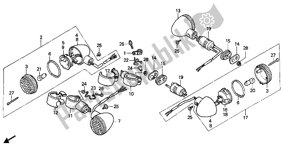 All parts for the Winker of the Honda VT 600C 1988