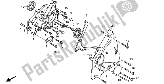 All parts for the Left Cover of the Honda CB 750F2 1995