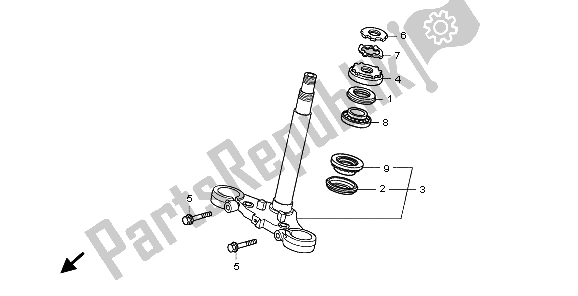 All parts for the Steering Stem of the Honda CBF 1000S 2009