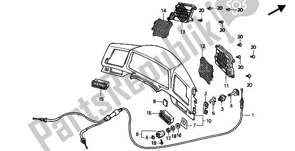 Tutte le parti per il Pannello Metri (kmh) del Honda GL 1500 SE 1994