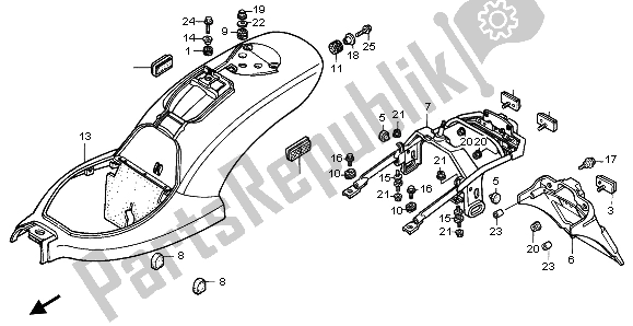 Todas las partes para Guardabarros Trasero de Honda VT 600C 1995