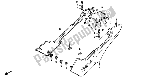 Tutte le parti per il Coperchio Laterale del Honda CB 250 1992