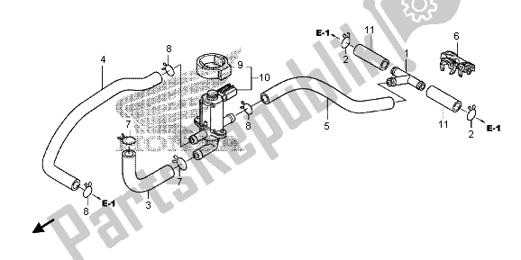 Alle onderdelen voor de Regelklep Voor Luchtinjectie van de Honda VFR 1200 XD 2012