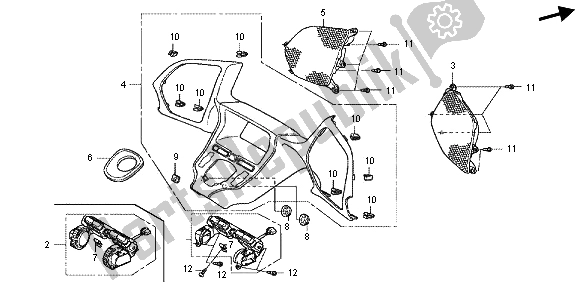 All parts for the Meter Panel of the Honda GL 1800 2013