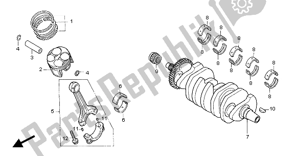 Toutes les pièces pour le Vilebrequin Et Piston du Honda CBR 600 RR 2004