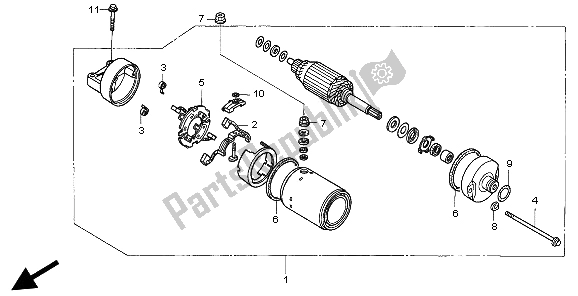 All parts for the Starting Motor of the Honda CBR 600F 1998