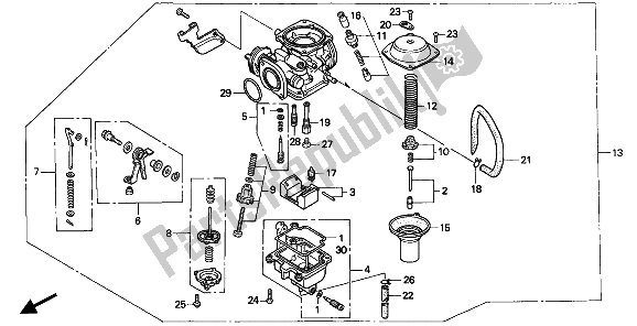 All parts for the Carburetor of the Honda CB 250 1994