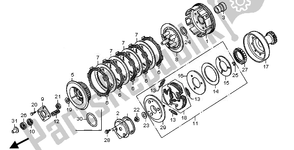 All parts for the Clutch of the Honda TRX 250 EX 2008