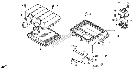 Todas las partes para Filtro De Aire de Honda CBR 600F 1989