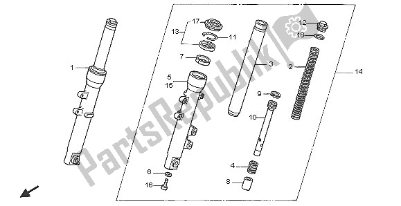 Tutte le parti per il Forcella Anteriore del Honda NES 150 2005