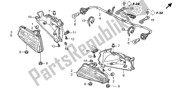 Todas as partes de Luz Traseira do Honda TRX 680 FA Fourtrax Rincon 2009