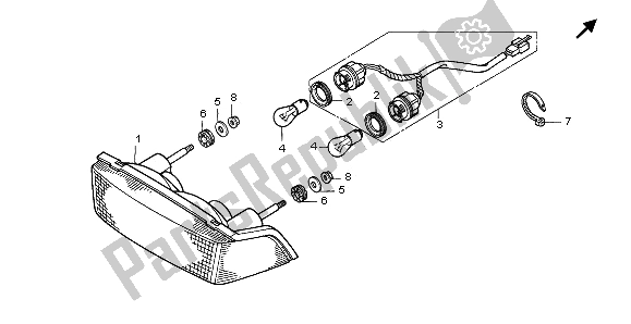 Todas las partes para Luz De La Cola de Honda NTV 650 1996