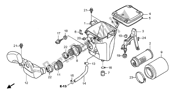 Toutes les pièces pour le Purificateur D'air du Honda TRX 420 FE Fourtrax Rancher 4X4 ES 2011