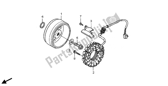 All parts for the Generator of the Honda VT 750 SA 2010