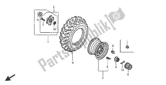 Todas las partes para Rueda Trasera de Honda TRX 500 FA Fourtrax Foreman 2005