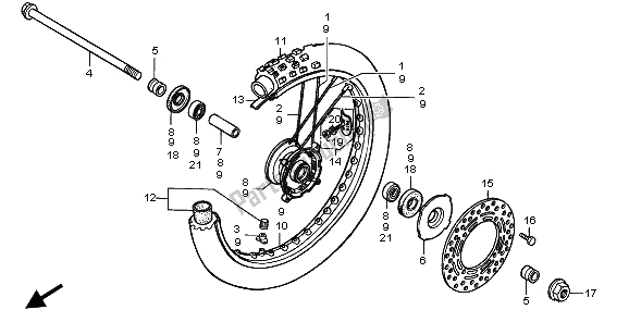 Todas las partes para Rueda Delantera de Honda CR 80R SW 1996