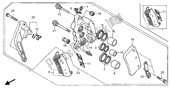 Wszystkie części do Zacisk Hamulca Przedniego Honda CBR 1000F 1995